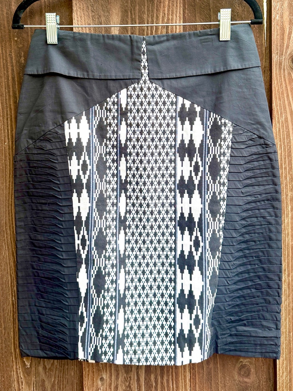 Anthropologie Floreat Arpeggio Geometric Pleated Pencil Skirt 6